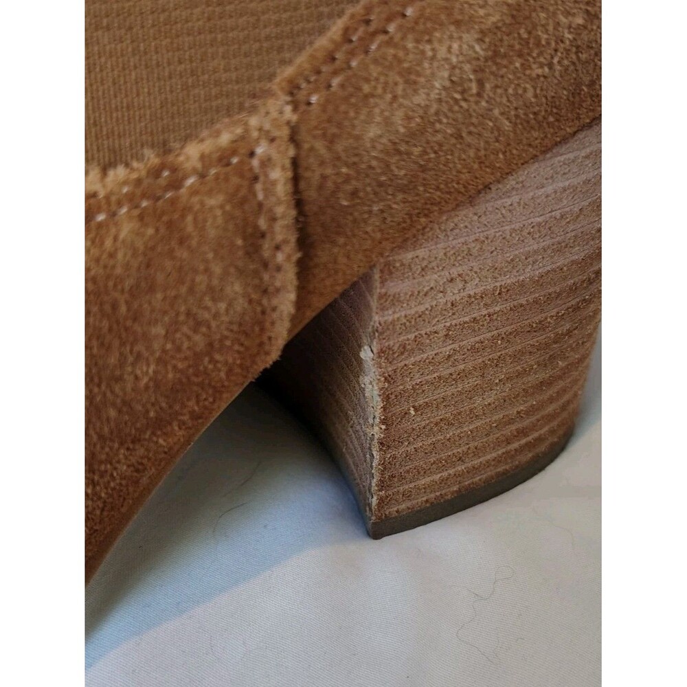 Steve Madden Addy Brown Suede Chelsea Ankle Boots Pointed Toe Pull On 8M - Picture 3 of 10